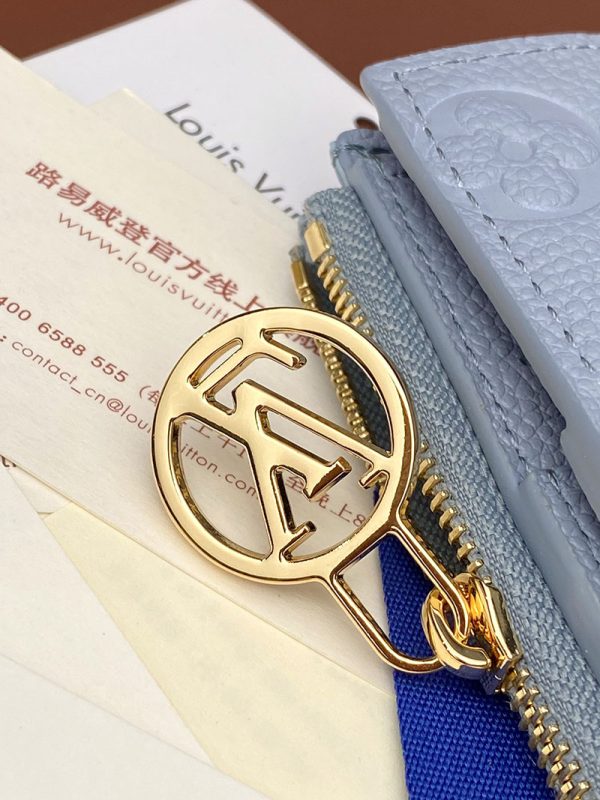 LOUIS VUITTON 二つ折り財布 レディース アンプラント ポルトフォイユ・リサ ブルー M83587 オランプ ブルー 超N品 - 画像 (2)