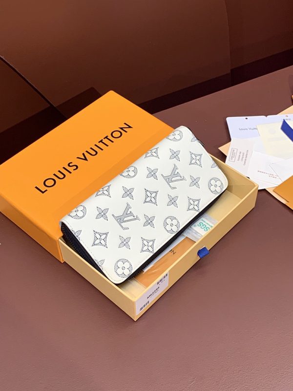 LOUIS VUITTON Wallet ラウンドファスナー ジッピーウォレット･ヴェルティカル ホワイト/ネイビー M83381 超N品 - 画像 (9)