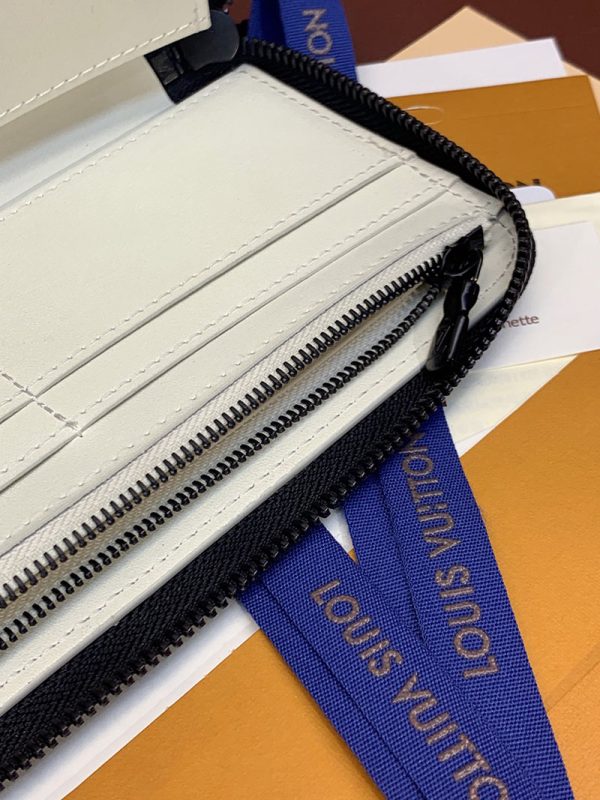 LOUIS VUITTON Wallet ラウンドファスナー ジッピーウォレット･ヴェルティカル ホワイト/ネイビー M83381 超N品 - 画像 (4)