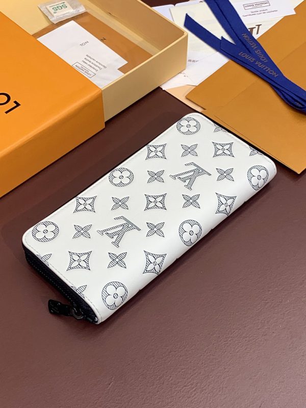 LOUIS VUITTON Wallet ラウンドファスナー ジッピーウォレット･ヴェルティカル ホワイト/ネイビー M83381 超N品 - 画像 (3)