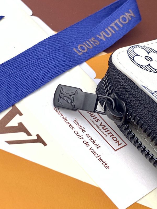 LOUIS VUITTON Wallet ラウンドファスナー ジッピーウォレット･ヴェルティカル ホワイト/ネイビー M83381 超N品 - 画像 (2)