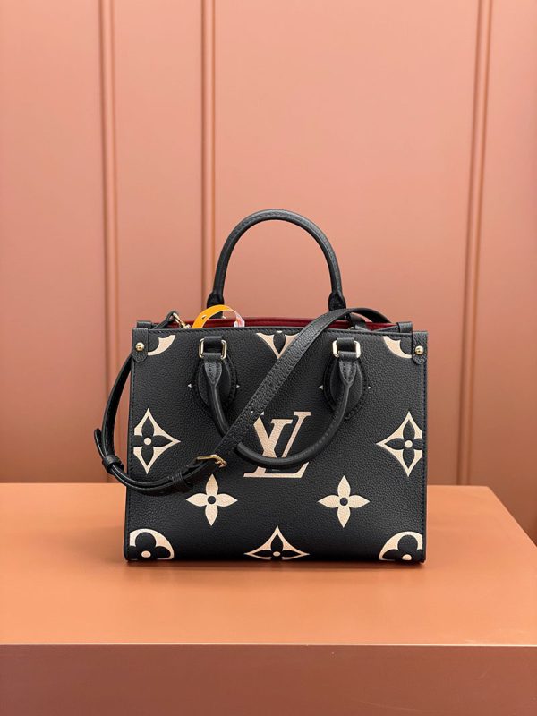 逸品 ルイヴィトン ハンドバッグ オンザゴー PM ブラック ベージュ M45659 LOUIS VUITTON - 画像 (9)