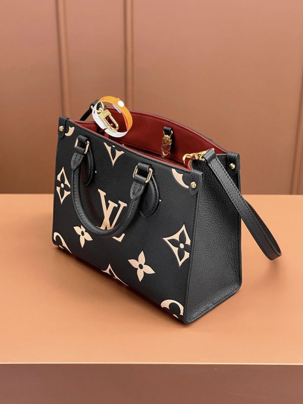 逸品 ルイヴィトン ハンドバッグ オンザゴー PM ブラック ベージュ M45659 LOUIS VUITTON - 画像 (7)