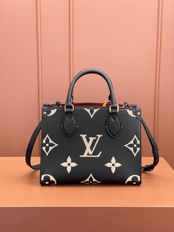 逸品 ルイヴィトン ハンドバッグ オンザゴー PM ブラック ベージュ M45659 LOUIS VUITTON - 画像 (3)