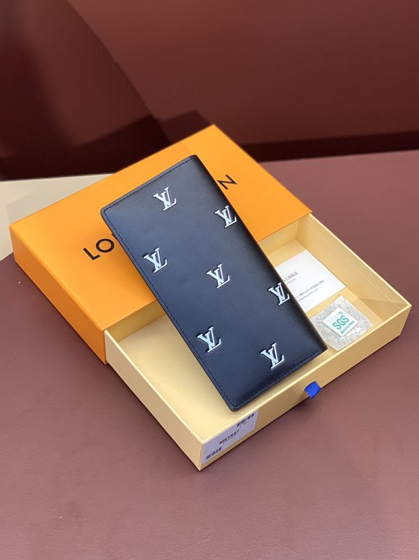 LOUIS VUITTON 二つ折り長財布 メンズ LOUIS VUITTON Wallet ブラック シルバー M83190 超N品 - 画像 (9)