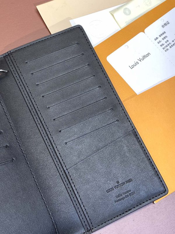 LOUIS VUITTON 二つ折り長財布 メンズ LOUIS VUITTON Wallet ブラック シルバー M83190 超N品 - 画像 (6)