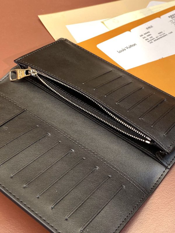 LOUIS VUITTON 二つ折り長財布 メンズ LOUIS VUITTON Wallet ブラック シルバー M83190 超N品 - 画像 (3)