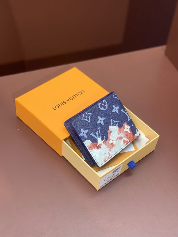 LOUIS VUITTON M82827　ポルトフォイユ・ミュルティプル　モノグラム・ブリーチ　インクブルー　2つ折り財布　小銭入れなし　メンズ 超N品 - 画像 (9)