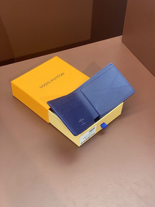 LOUIS VUITTON M82827　ポルトフォイユ・ミュルティプル　モノグラム・ブリーチ　インクブルー　2つ折り財布　小銭入れなし　メンズ 超N品 - 画像 (8)