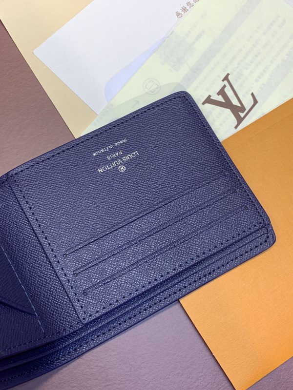 LOUIS VUITTON M82827　ポルトフォイユ・ミュルティプル　モノグラム・ブリーチ　インクブルー　2つ折り財布　小銭入れなし　メンズ 超N品 - 画像 (6)