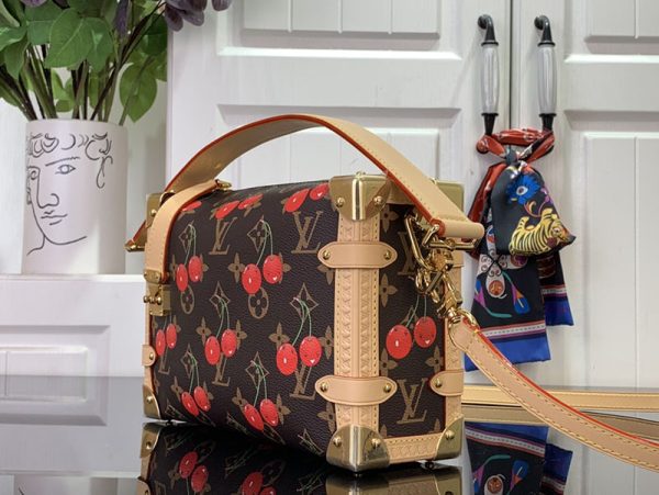 LOUIS VUITTON ルイヴィトン x 村上隆 サイドトランク MM チェリーブラウン M14278 LV × TM 超N品 - 画像 (9)
