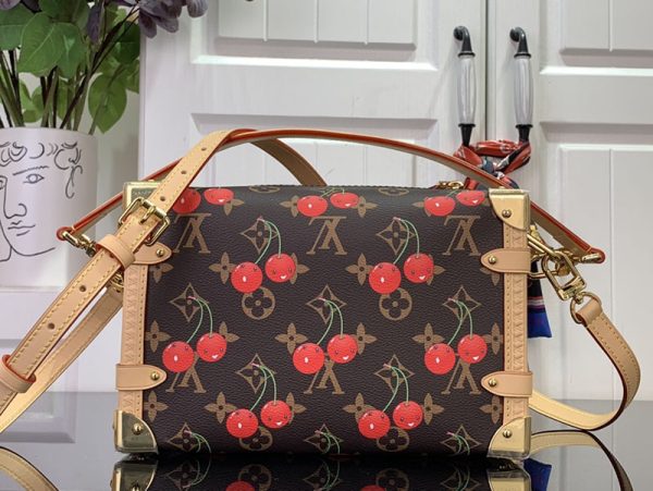 LOUIS VUITTON ルイヴィトン x 村上隆 サイドトランク MM チェリーブラウン M14278 LV × TM 超N品 - 画像 (8)