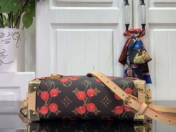 LOUIS VUITTON ルイヴィトン x 村上隆 サイドトランク MM チェリーブラウン M14278 LV × TM 超N品 - 画像 (7)