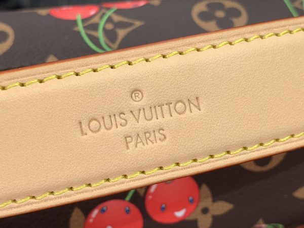 LOUIS VUITTON ルイヴィトン x 村上隆 サイドトランク MM チェリーブラウン M14278 LV × TM 超N品 - 画像 (6)