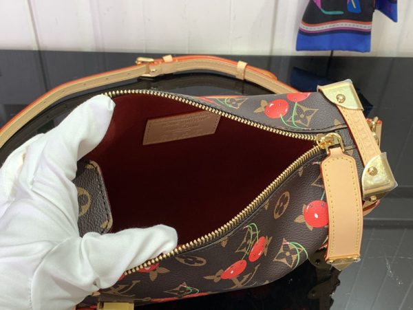 LOUIS VUITTON ルイヴィトン x 村上隆 サイドトランク MM チェリーブラウン M14278 LV × TM 超N品 - 画像 (4)
