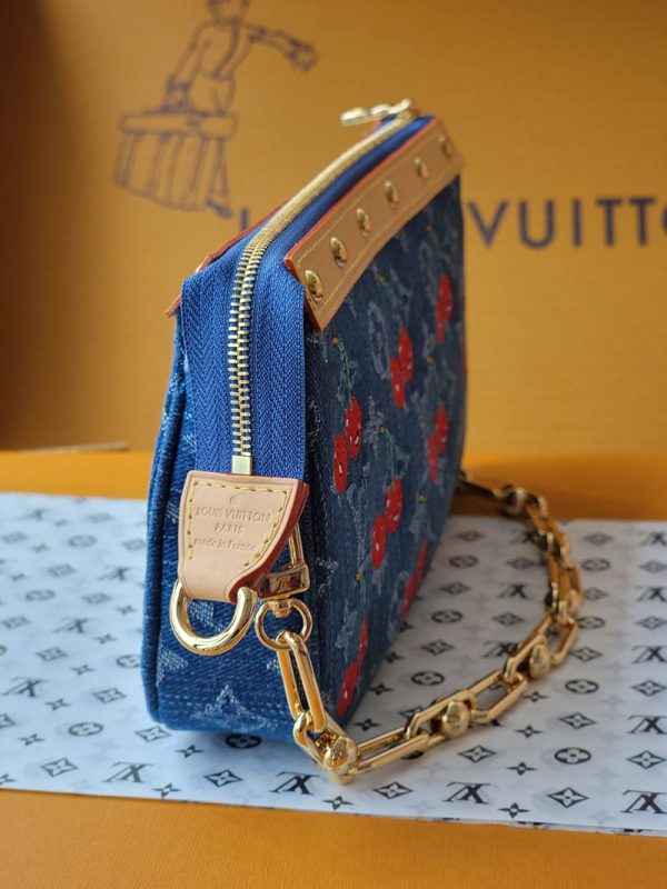 LOUIS VUITTON ルイヴィトン x 村上隆 ポシェット アクセソワール チェリーデニムブルー M13994 超N品 - 画像 (5)