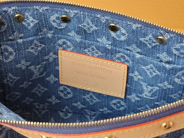 LOUIS VUITTON ルイヴィトン x 村上隆 ポシェット アクセソワール チェリーデニムブルー M13994 超N品 - 画像 (2)