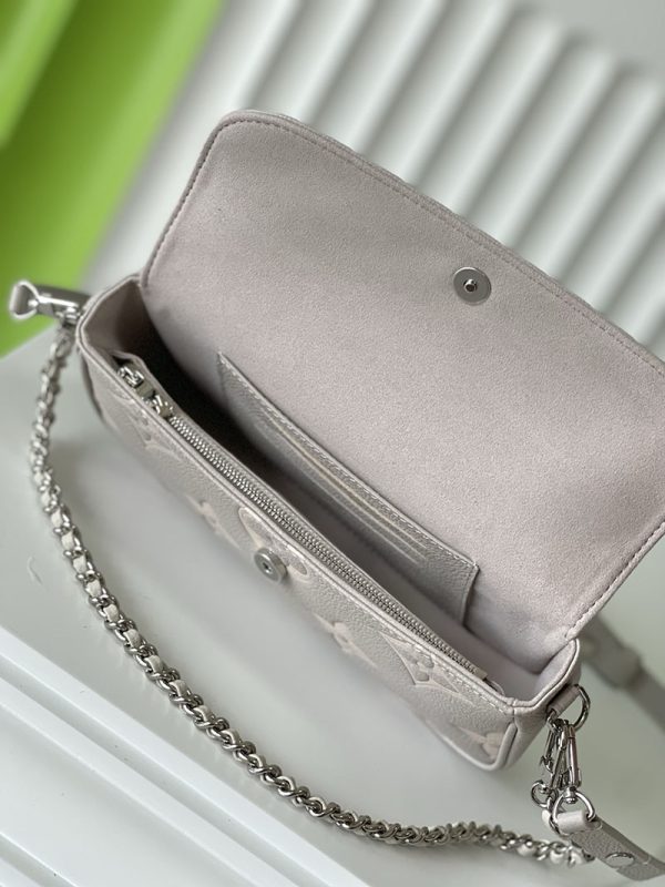 LOUIS VUITTON ウォレット オン チェーン・アイビー モノグラム・アンプラント ブリューム グレー/ホワイトクオーツ M14225 超N品 - 画像 (6)