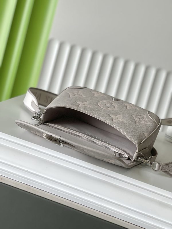LOUIS VUITTON ディアヌ NM PM M14214 ブリューム グレー モノグラムアンプラント ジャイアント グレインレザー 2WAY 斜め掛け 肩掛け 超N品 - 画像 (3)
