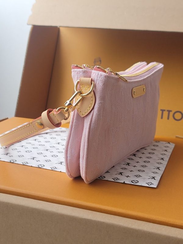 LOUIS VUITTON M14159 ポシェット･リヴ 2025新作 ウォッシュドピンク 超N品 ルイヴィトン デニム バッグ ピンク - 画像 (5)
