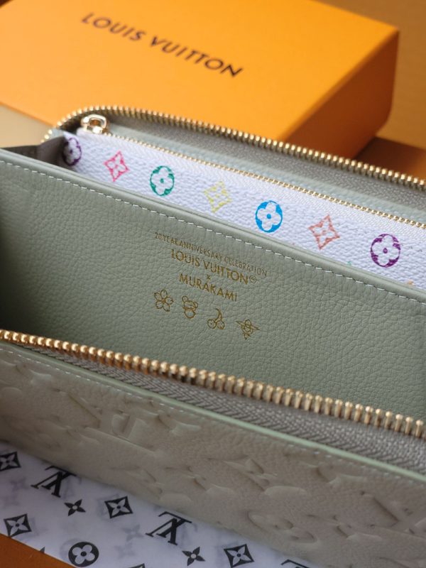 LOUIS VUITTON LV × TM ジッピー･ウォレット lv301555 クレイ グリーン 超N品 ルイヴィトン 村上隆 2025 財布 - 画像 (3)