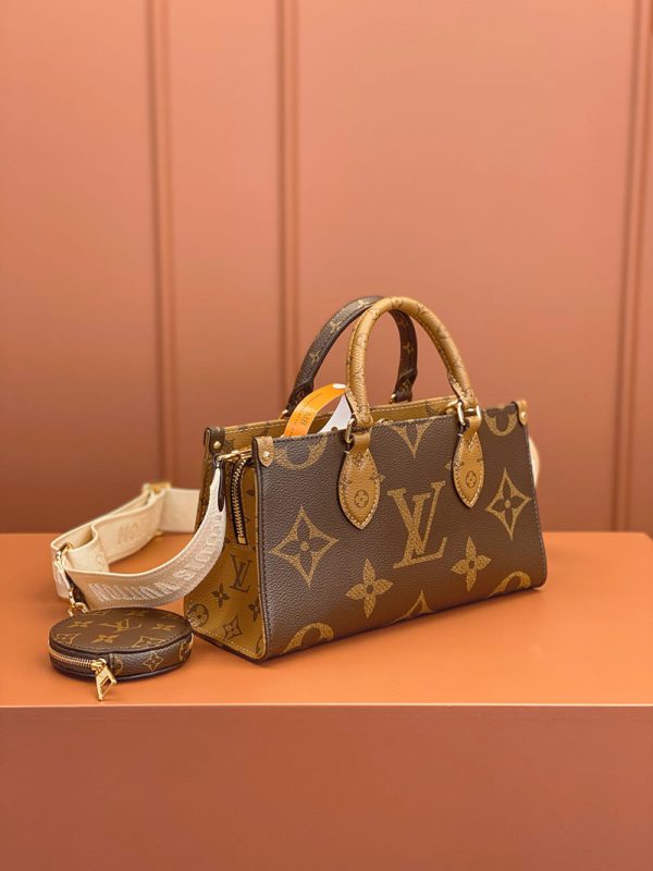 逸品 ルイヴィトン M46653 ハンドバッグ モノグラム オンザゴー EW ブラウン LOUIS VUITTON - 画像 (9)