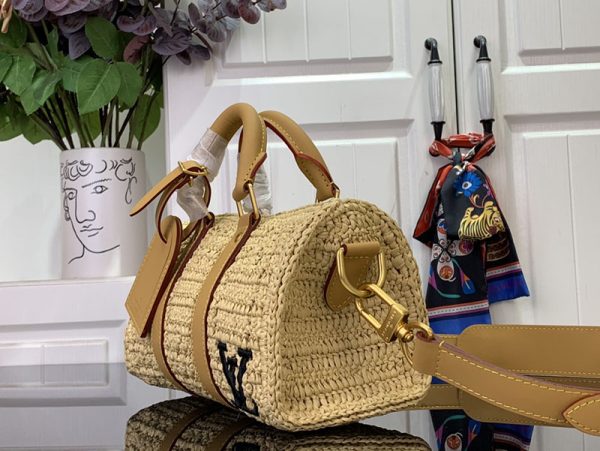 LOUIS VUITTON ショルダーバッグ ダミエ・ラフィア キーポル・バンドリエール 25 M25010ユニセックス ベージュ 超N品 - 画像 (9)