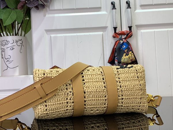 LOUIS VUITTON ショルダーバッグ ダミエ・ラフィア キーポル・バンドリエール 25 M25010ユニセックス ベージュ 超N品 - 画像 (7)