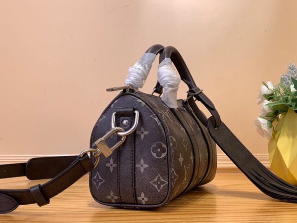 LOUIS VUITTON キーポルバンドリエール25 M11595 2WAY ショルダーバッグ ハンドバッグ モノグラム ブラック シルバー金具 超N品 - 画像 (9)