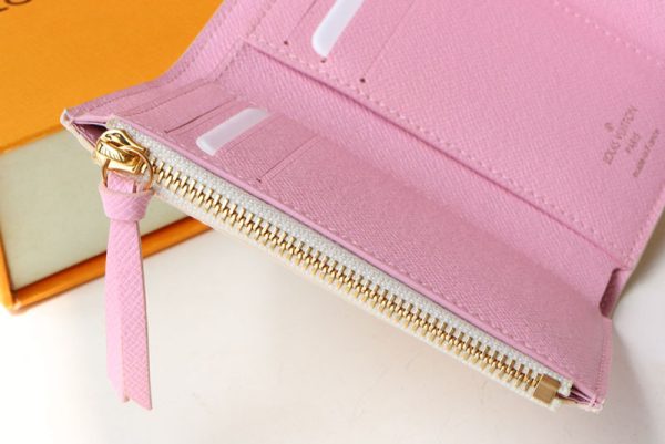 LOUIS VUITTON 三つ折り財布 ダミエ ポルトフォイユ・ヴィクトリーヌ ホワイト N40638 ピーチ ピンク 超N品 - 画像 (2)