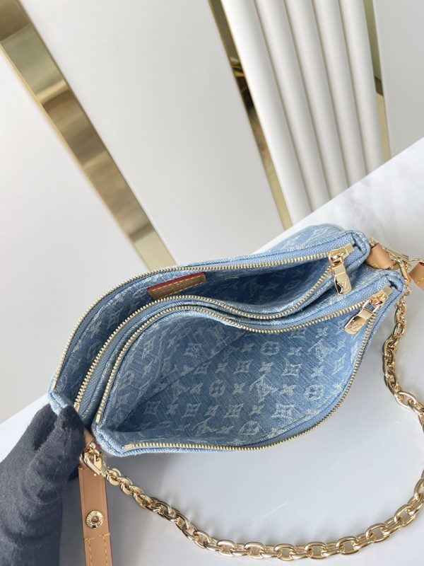 LOUIS VUITTON M83532 ポシェット・リヴ 斜め掛け クラッチバッグ カバン モノグラムデニム ショルダーバッグ 超N品 - 画像 (3)