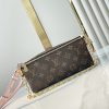 LOUIS VUITTON モノグラム ブルームポーチ ハンドバッグ チェーンバッグ ブラウン×ピンク PVCレザー RFID M11303 超N品 - 画像 (9)