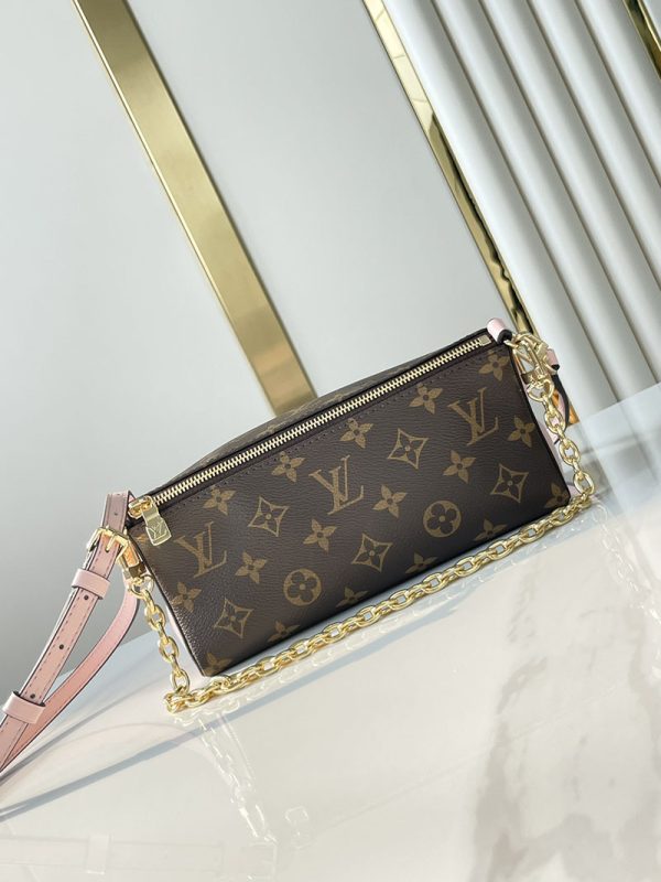 LOUIS VUITTON モノグラム ブルームポーチ ハンドバッグ チェーンバッグ ブラウン×ピンク PVCレザー RFID M11303 超N品 - 画像 (9)