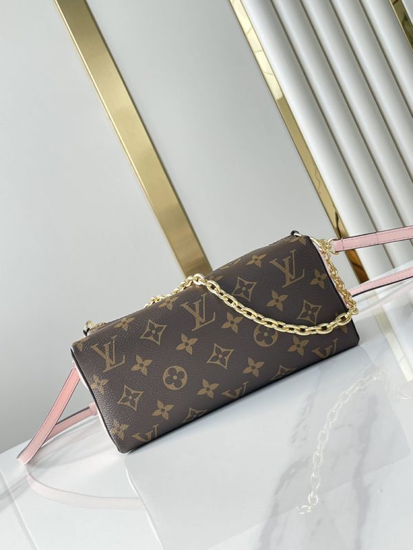 LOUIS VUITTON モノグラム ブルームポーチ ハンドバッグ チェーンバッグ ブラウン×ピンク PVCレザー RFID M11303 超N品 - 画像 (7)
