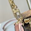 LOUIS VUITTON モノグラム ブルームポーチ ハンドバッグ チェーンバッグ ブラウン×ピンク PVCレザー RFID M11303 超N品 - 画像 (5)