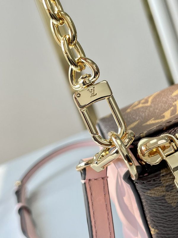 LOUIS VUITTON モノグラム ブルームポーチ ハンドバッグ チェーンバッグ ブラウン×ピンク PVCレザー RFID M11303 超N品 - 画像 (5)