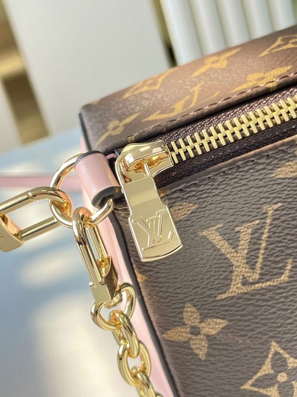 LOUIS VUITTON モノグラム ブルームポーチ ハンドバッグ チェーンバッグ ブラウン×ピンク PVCレザー RFID M11303 超N品 - 画像 (4)