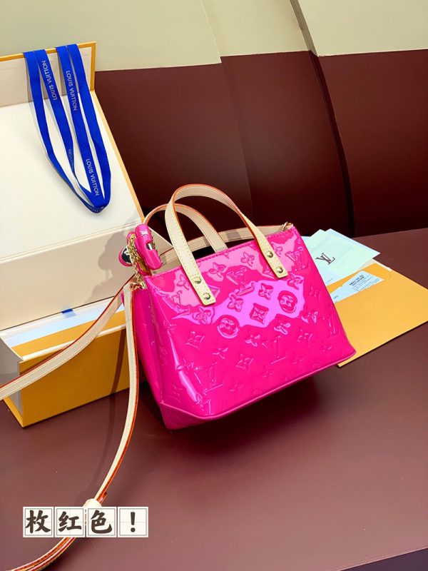 LOUIS VUITTON ヴェルニ LVリミックス リード PM ネオンピンク M24028 レディース モノグラムヴェルニ トートバッグ 超N品 - 画像 (9)