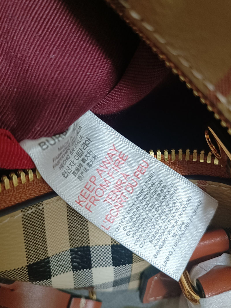 Burberry バーバリー ミニ チェック ボウリングバッグ 81097911 アーカイブベージュ/ブライアーブラウン 超N品 バーバリー ボストンバッグ レディース - 画像 (4)