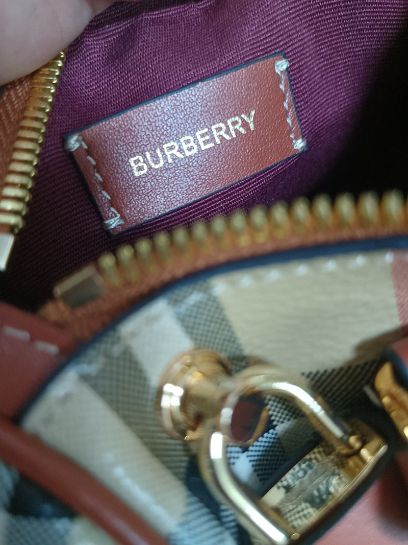 Burberry バーバリー ミニ チェック ボウリングバッグ 81097911 アーカイブベージュ/ブライアーブラウン 超N品 バーバリー ボストンバッグ レディース - 画像 (2)