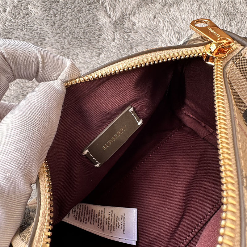 Burberry バーバリー ミニ チェック ボウリングバッグ 81097971 サンド 超N品 バーバリー ボストンバッグ レディース - 画像 (3)