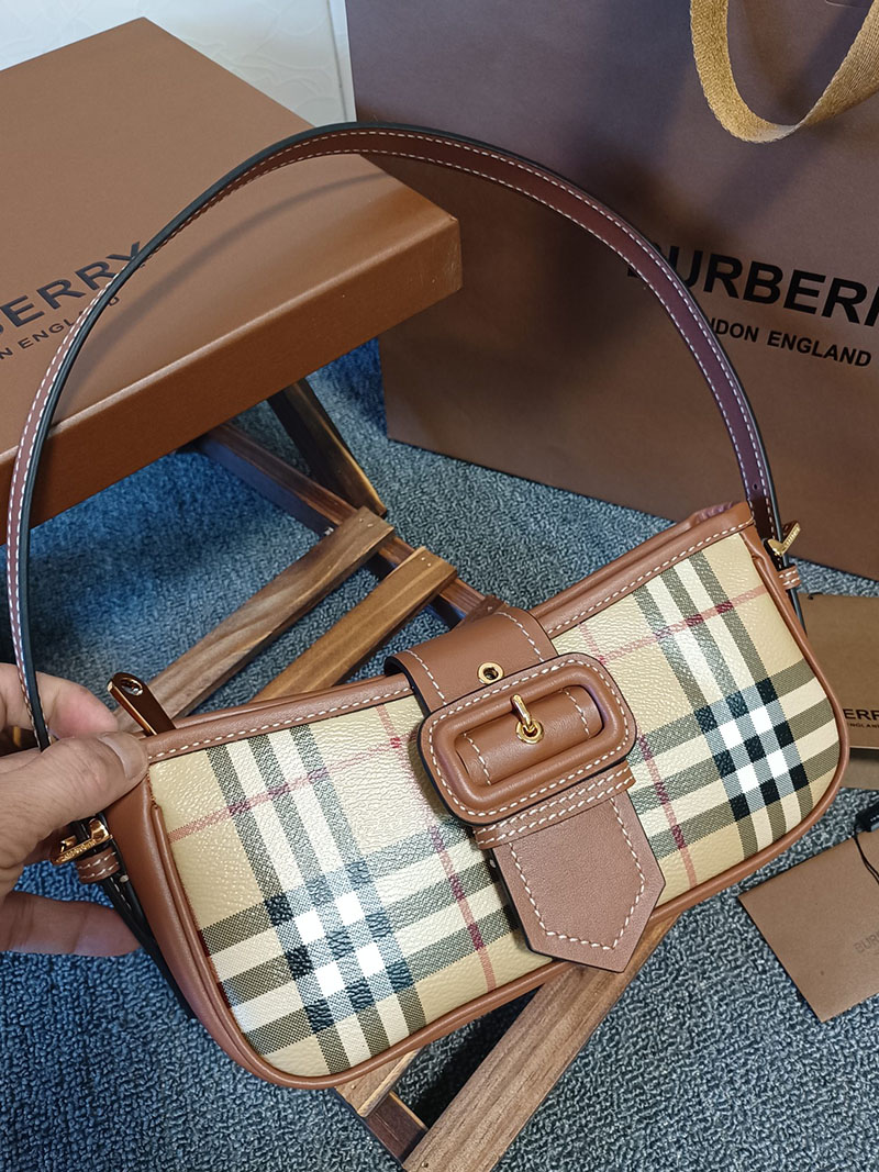 Burberry バーバリー チェック スリングバッグ 81097961 アーカイブベージュ/ブライアーブラウン 超N品 レディース バーバリー バッグ人気 - 画像 (9)