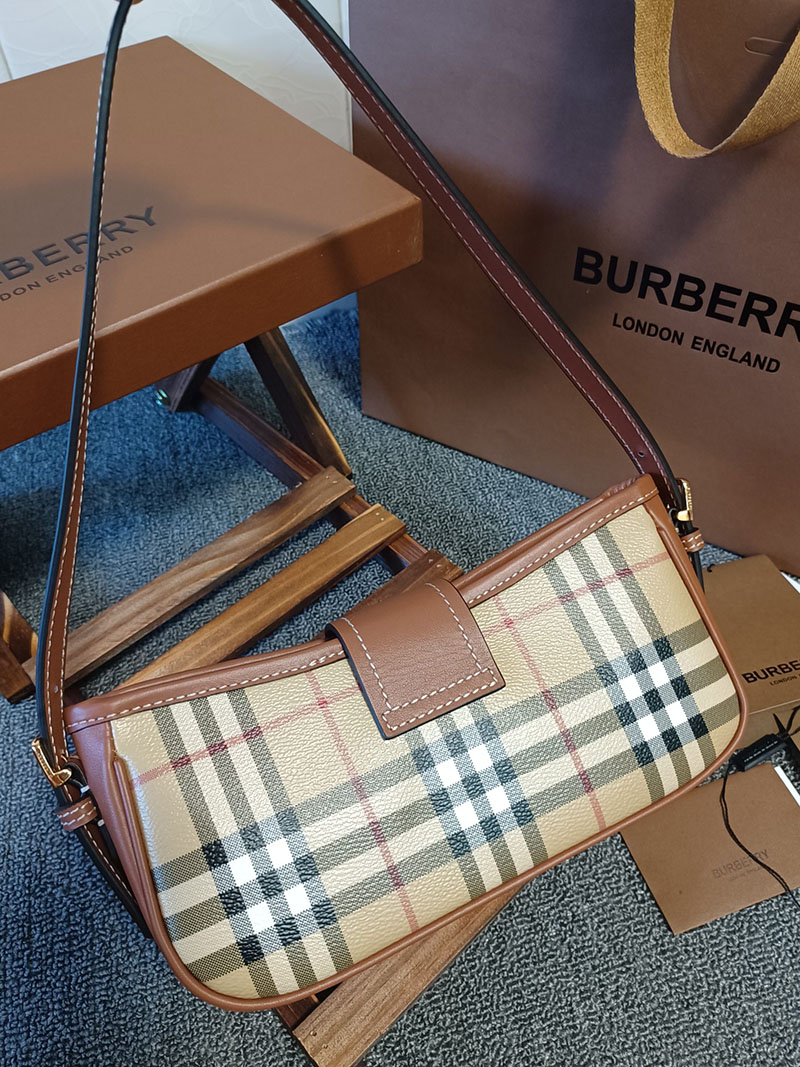 Burberry バーバリー チェック スリングバッグ 81097961 アーカイブベージュ/ブライアーブラウン 超N品 レディース バーバリー バッグ人気 - 画像 (8)