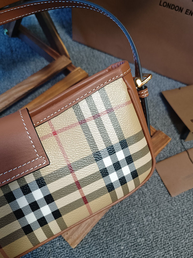 Burberry バーバリー チェック スリングバッグ 81097961 アーカイブベージュ/ブライアーブラウン 超N品 レディース バーバリー バッグ人気 - 画像 (4)
