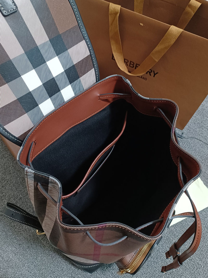 Burberry バーバリー チェック バックパック 80696641 ダークバーチブラウン 超N品 バーバリー リュック レディース - 画像 (4)