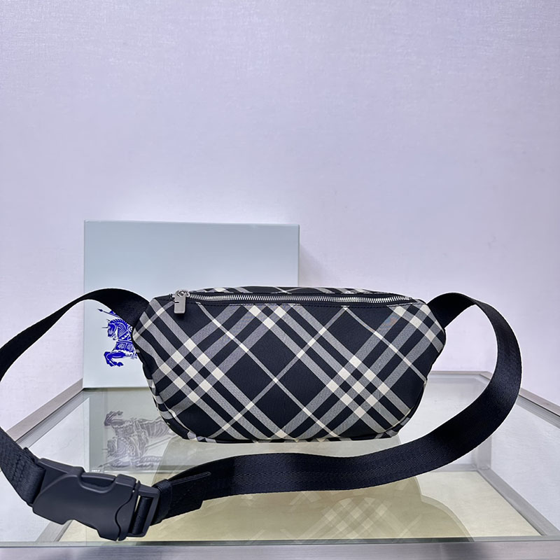 Burberry バーバリー チェック ベルトバッグ 80937801 ブラック/キャラコ 超N品 バーバリー ベルトバッグ メンズ - 画像 (8)