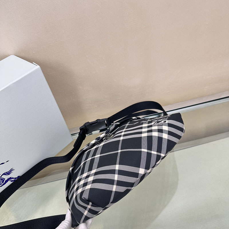 Burberry バーバリー チェック ベルトバッグ 80937801 ブラック/キャラコ 超N品 バーバリー ベルトバッグ メンズ - 画像 (5)