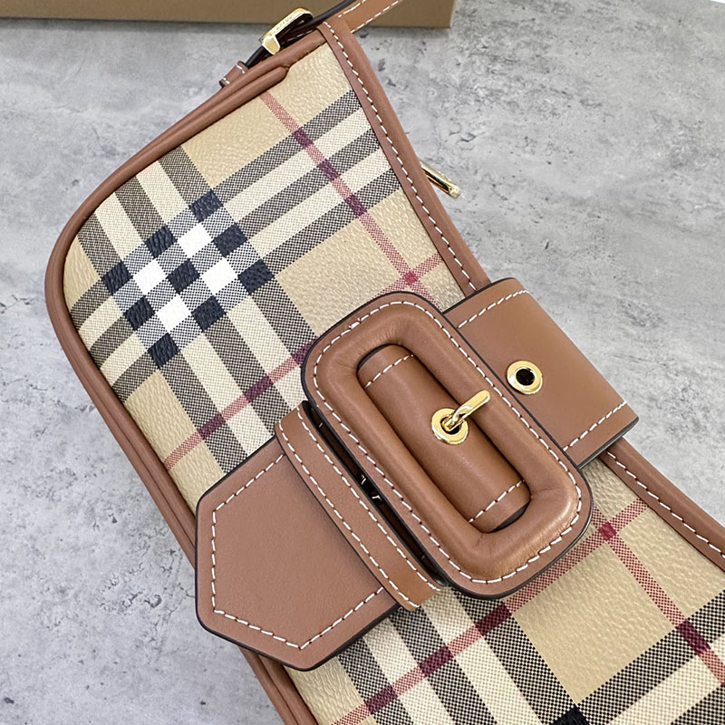 Burberry バーバリー チェック スリングバッグ 81097961 アーカイブベージュ/ブライアーブラウン 超N品 バーバリー チェック バッグ - 画像 (5)