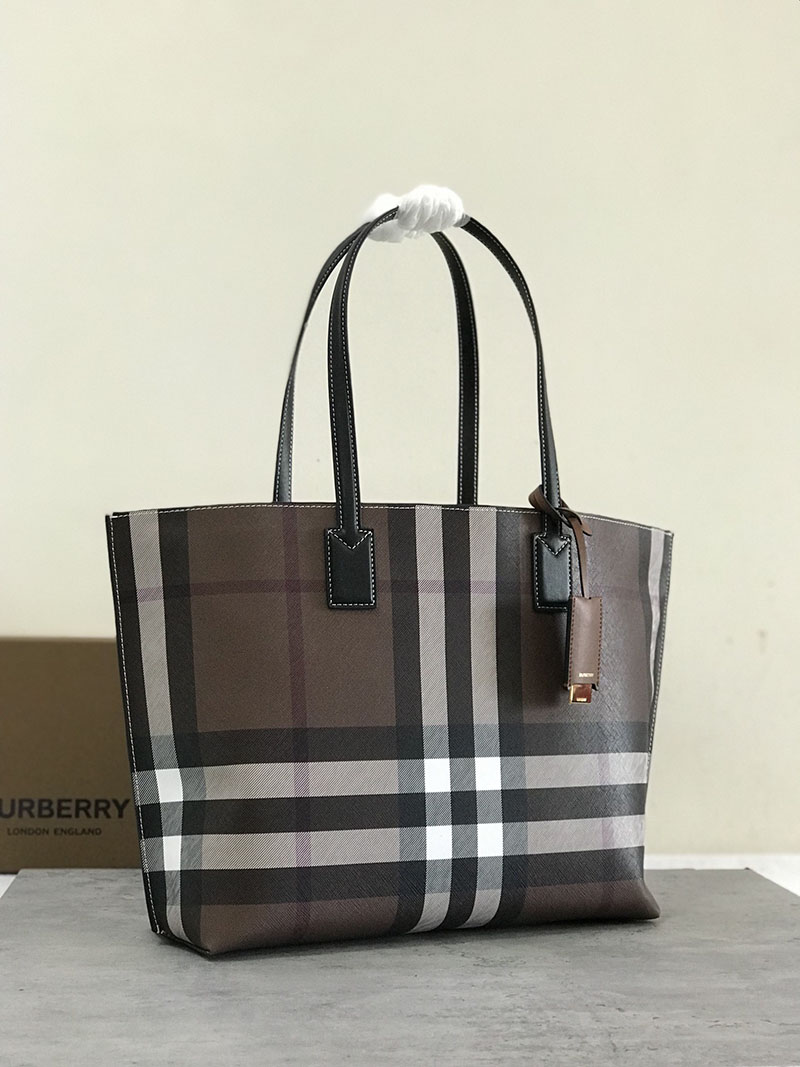 レディース バーバリー トートバッグ Burberry バーバリー ミディアム チェックトート 81122311 ダークバーチブラウン - 画像 (9)