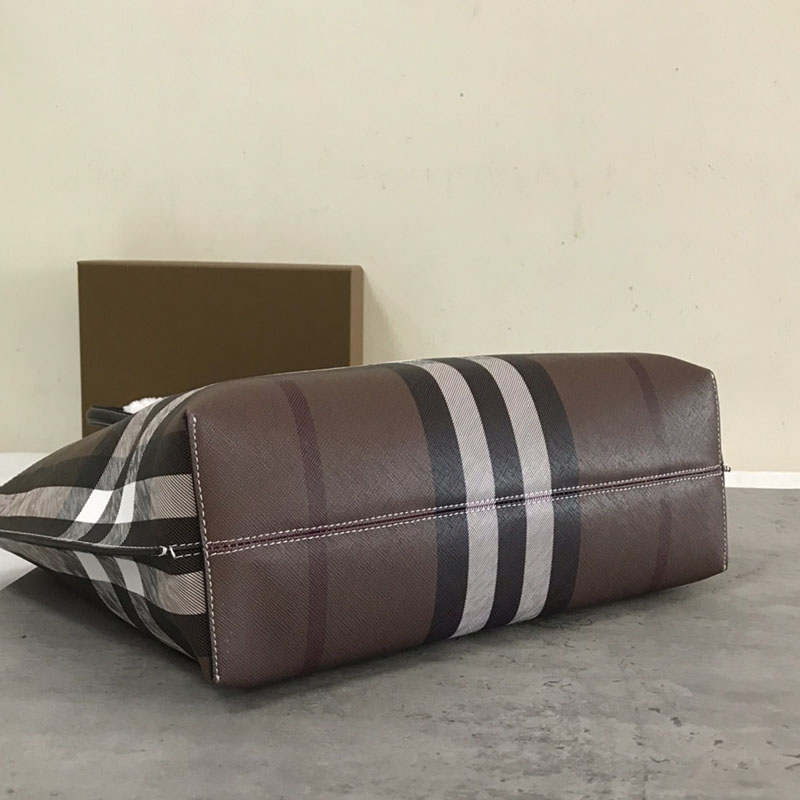 レディース バーバリー トートバッグ Burberry バーバリー ミディアム チェックトート 81122311 ダークバーチブラウン - 画像 (7)